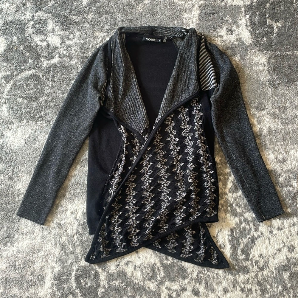 NIC+ZOE Black and Gray Petite Small Sweater GREAT CONDITION